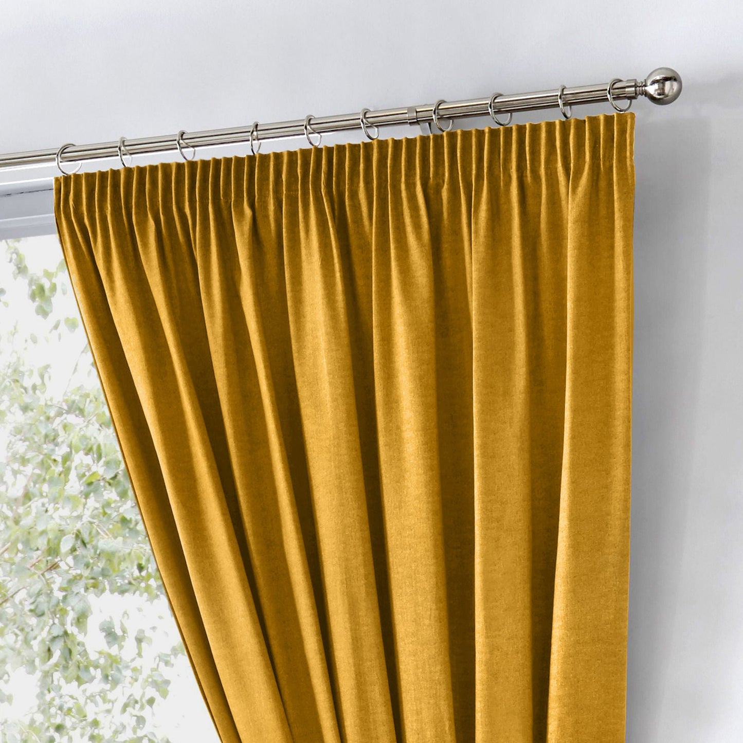 Dijon Pencil Pleat Curtains in Ochre