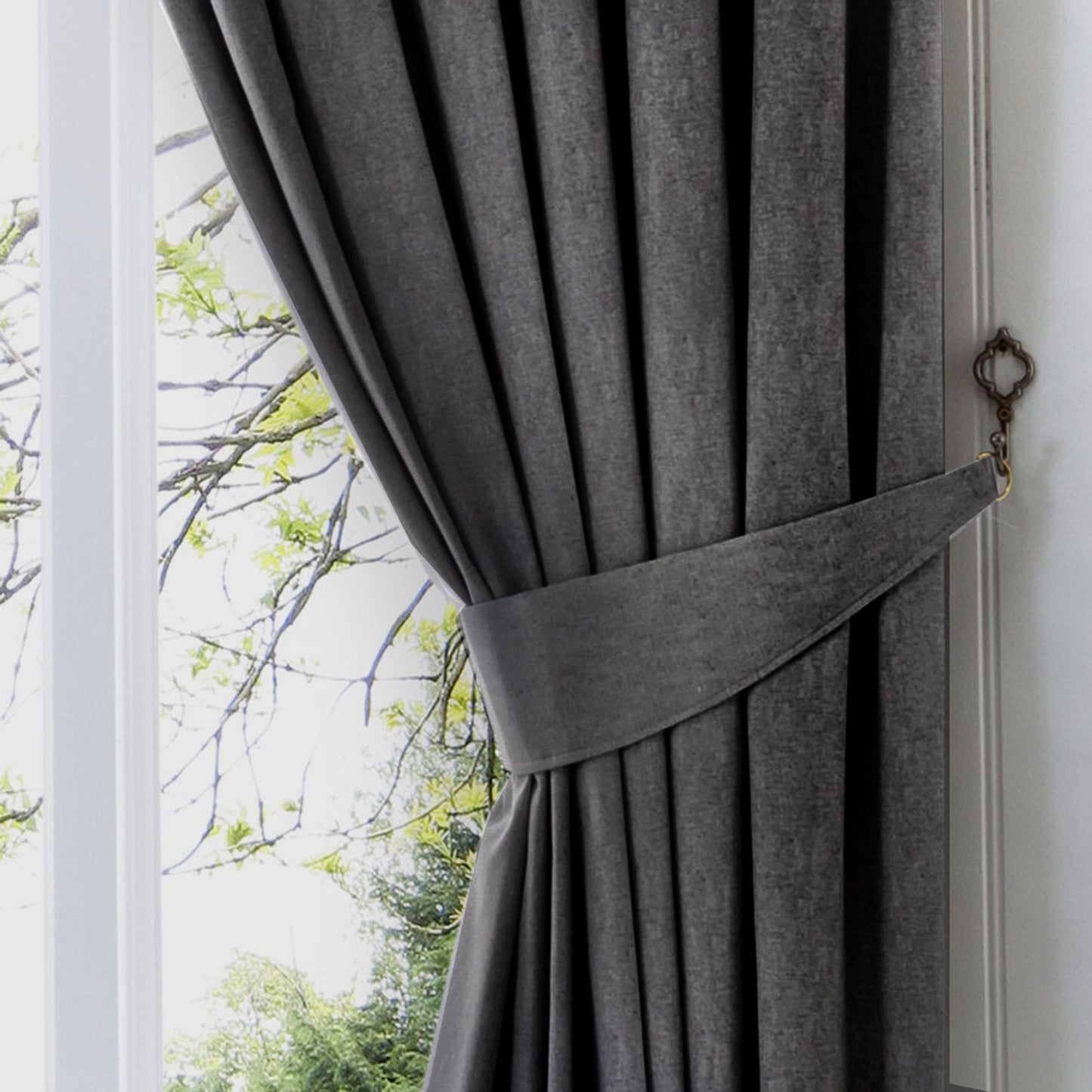 Dijon Pencil Pleat Curtains in Charcoal