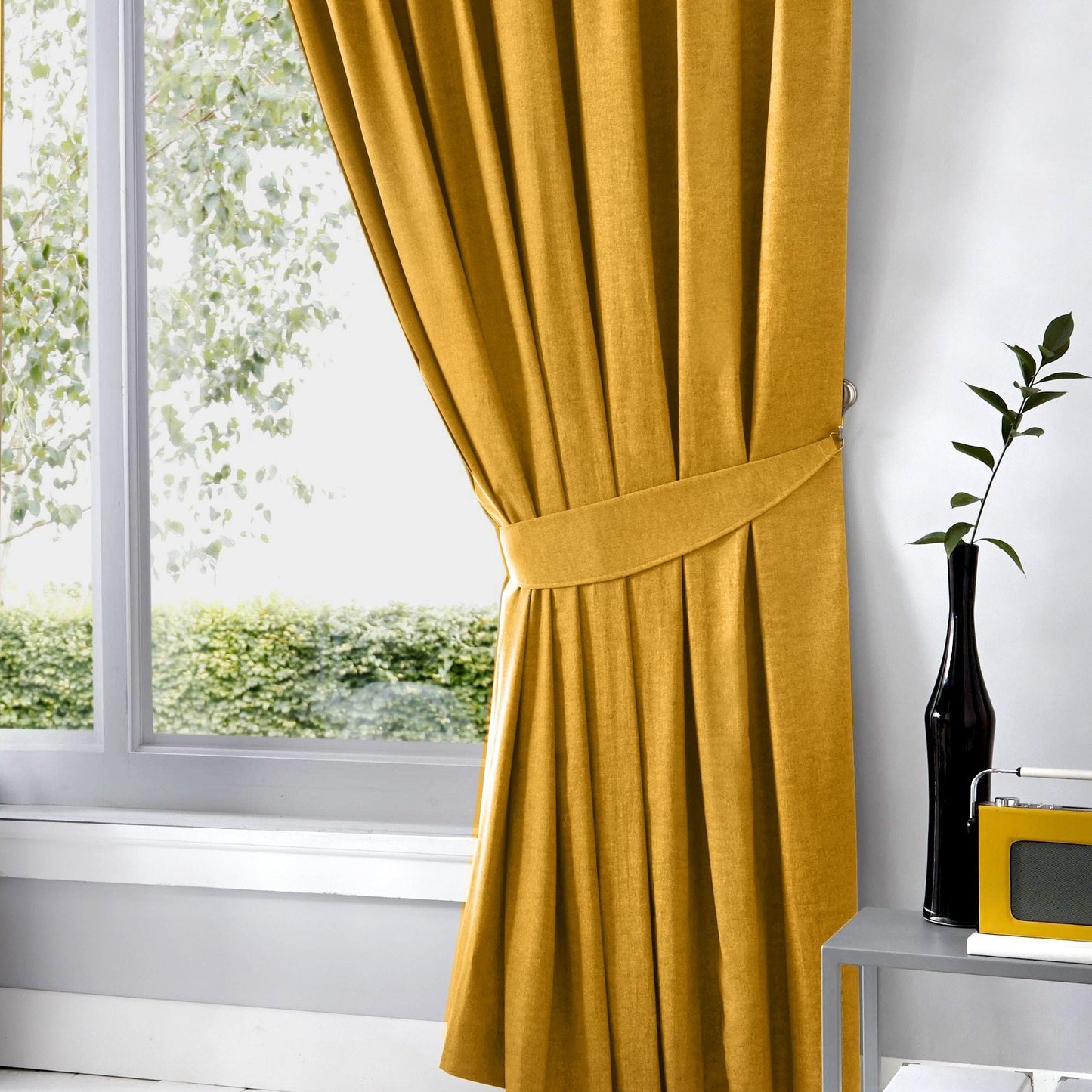 Dijon Pencil Pleat Curtains in Ochre