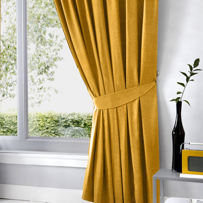 Dijon Pencil Pleat Curtains in Ochre