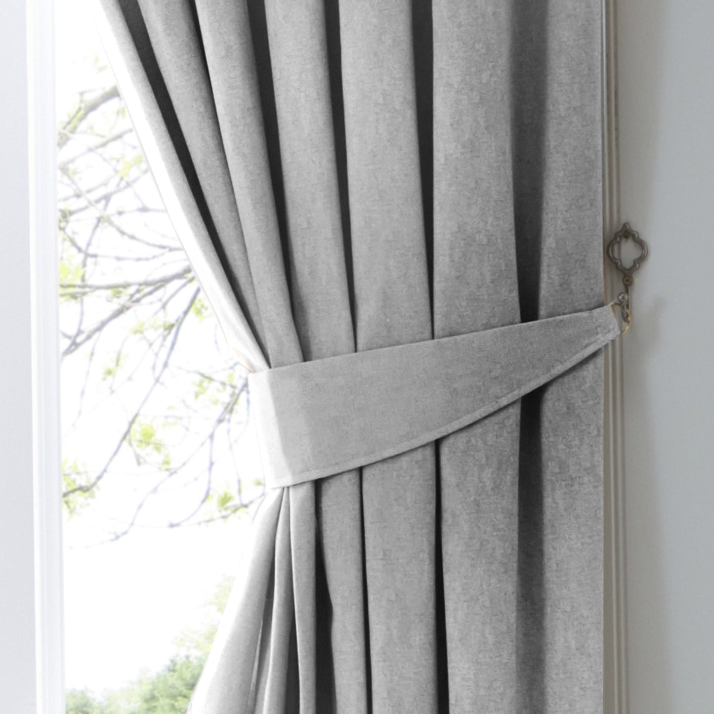 Dijon Pencil Pleat Curtains in Silver