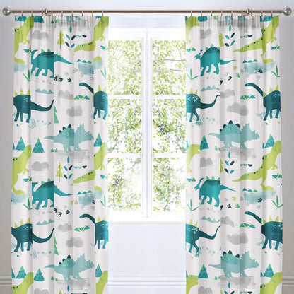 Dino Pencil Pleat Curtains in Multicolour