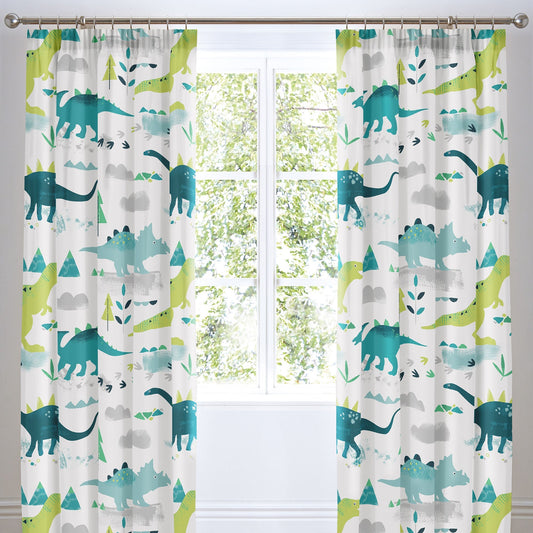 Dino Pencil Pleat Curtains in Multicolour