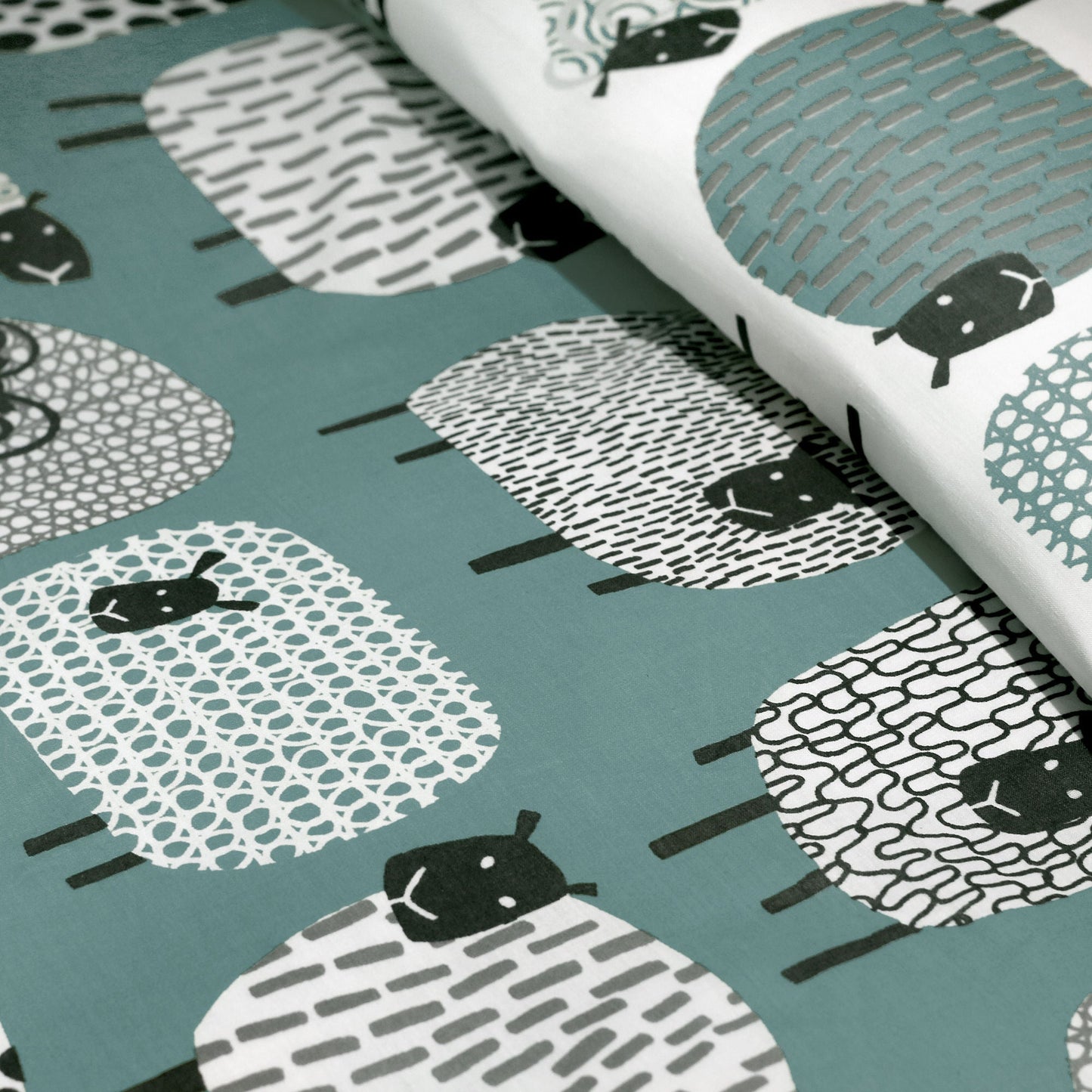 Dotty Sheep Duvet Cover Set in Duck Egg