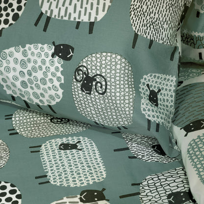 Dotty Sheep Duvet Cover Set in Duck Egg