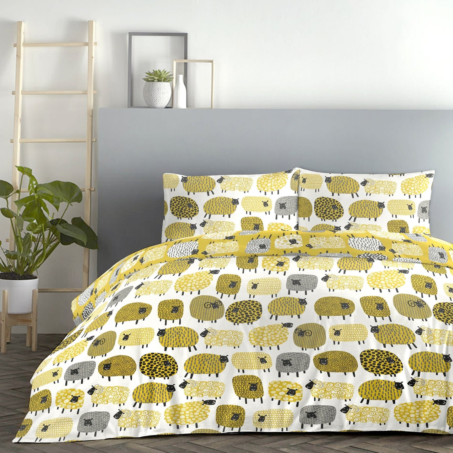 Dotty Sheep Duvet Cover Set in Ochre