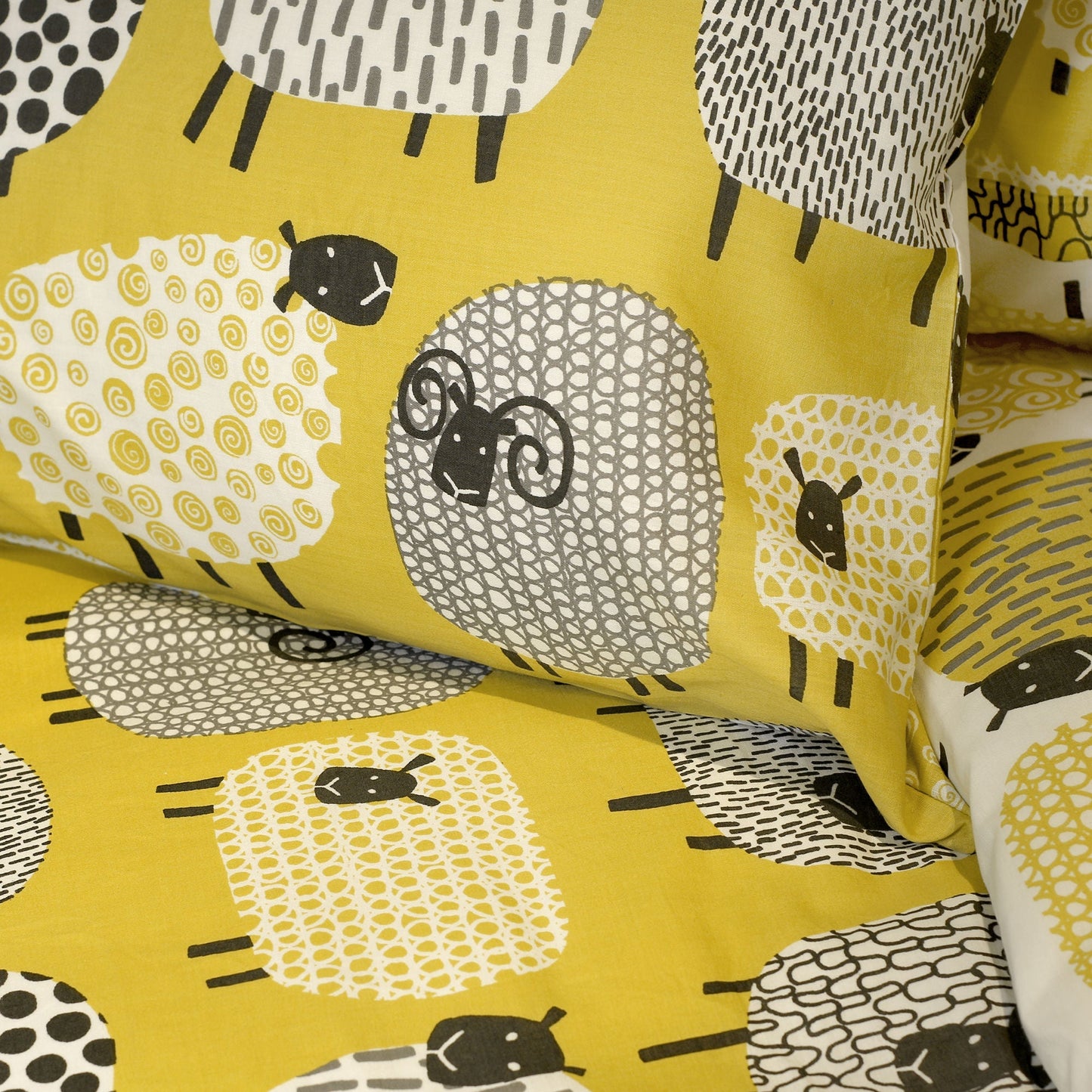 Dotty Sheep Duvet Cover Set in Ochre