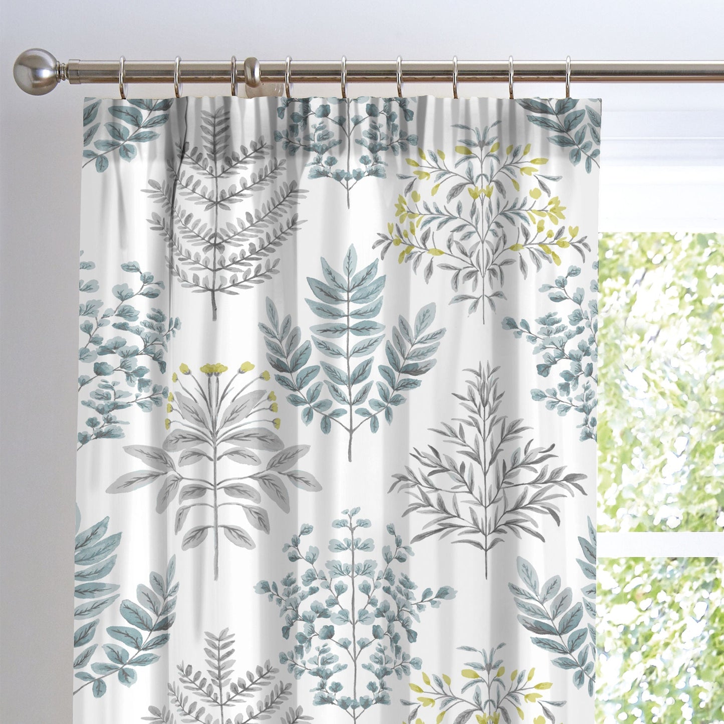 Emily Pencil Pleat Curtains in Duck Egg