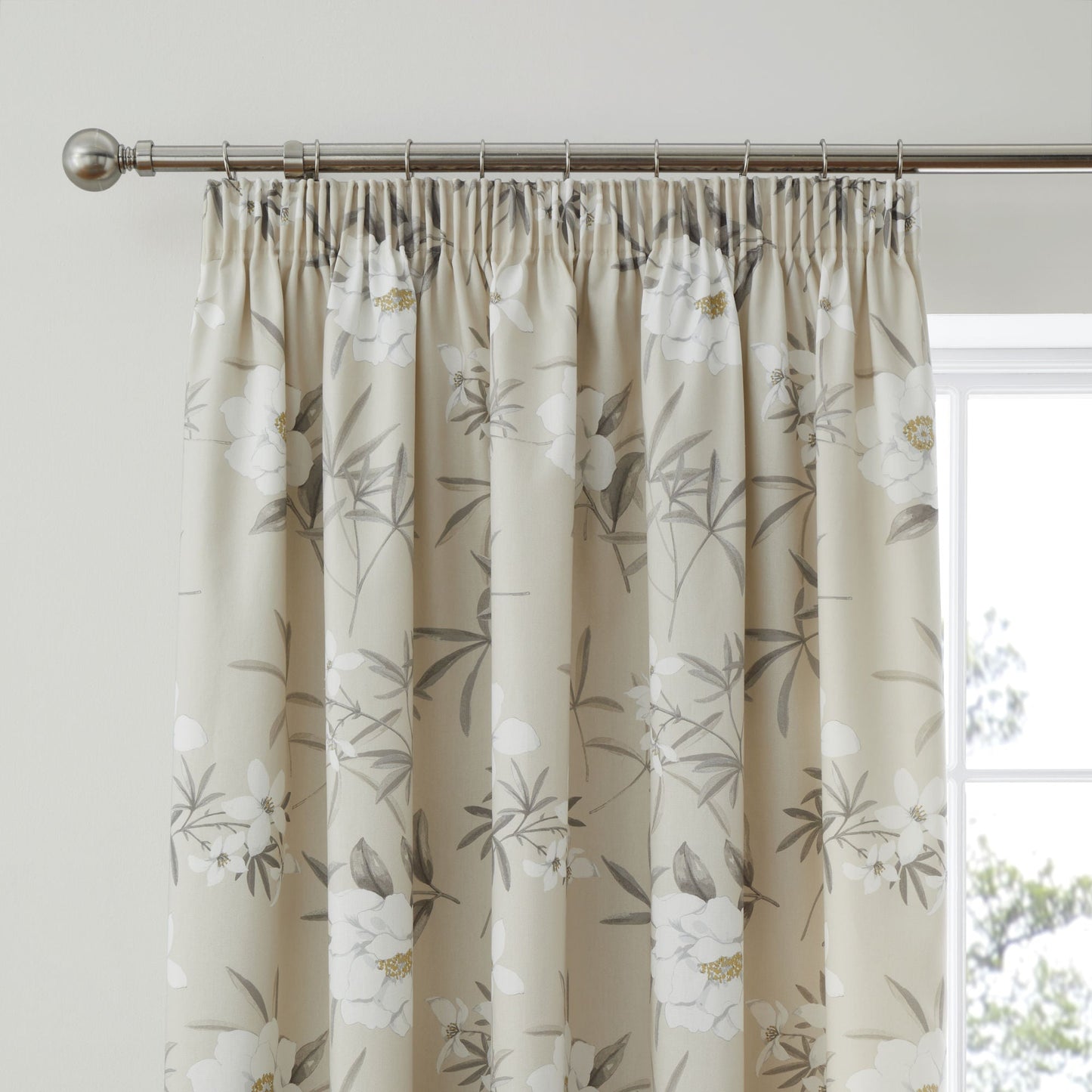 Eve Pencil Pleat Curtains in Natural