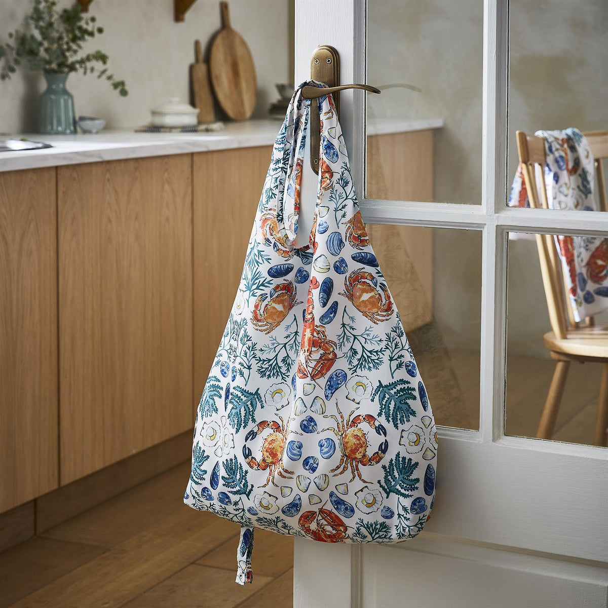 Shellfish Foldable Tote Bag Medium in Green
