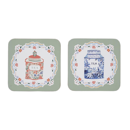 Tea Tins Coasters 4 Pack