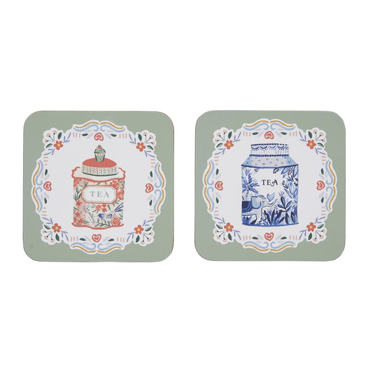 Tea Tins Coasters 4 Pack