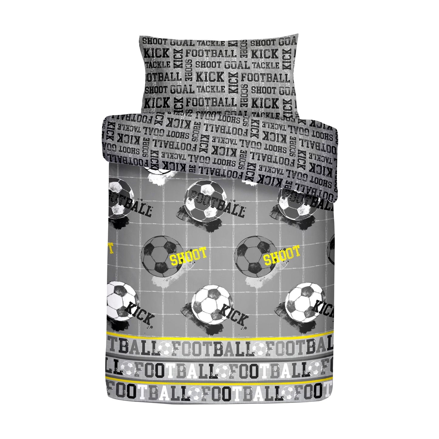 Football Duvet Cover Set in Grey