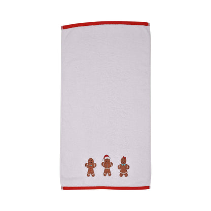 Gingerbread Hand Towel (2 pack) in White