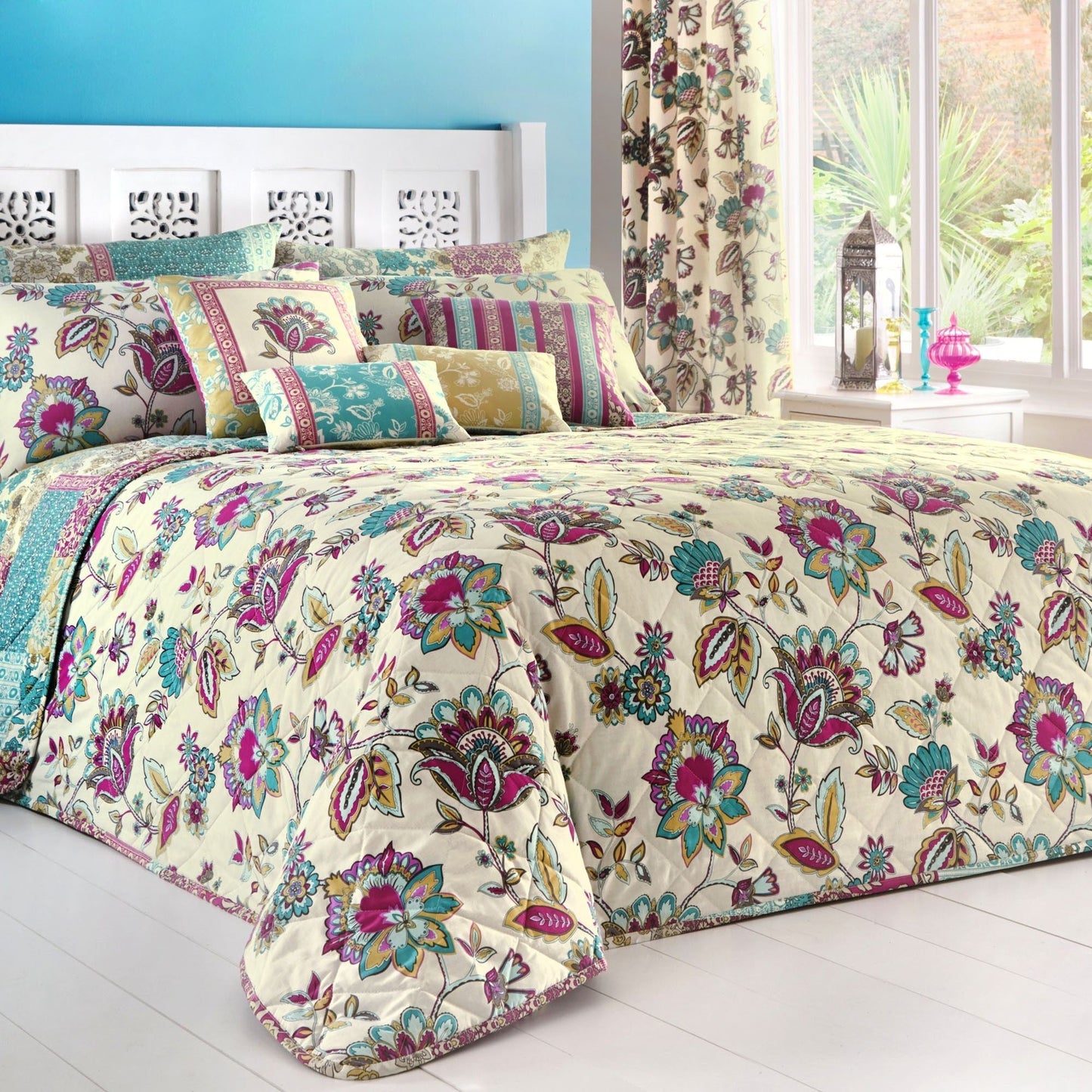 Marinelli Pencil Pleat Curtains in Teal