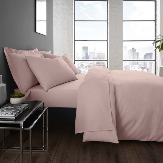 Plain Dyed 32cm Deep Fitted Bed Sheet in Blush
