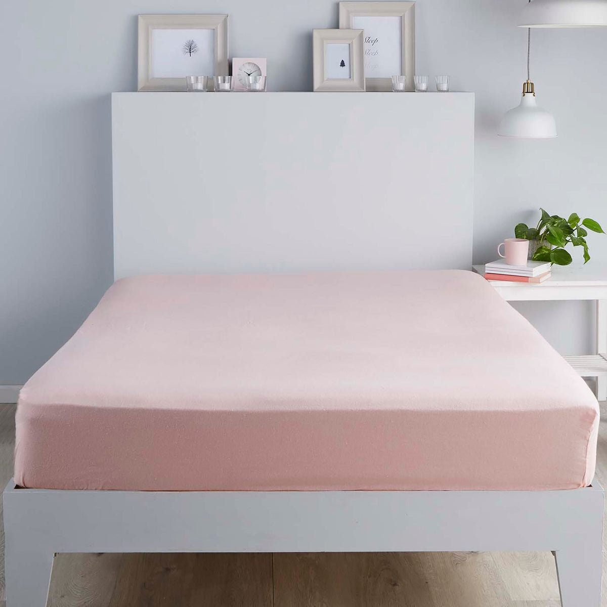 Plain Dyed 32cm Deep Fitted Bed Sheet in Blush