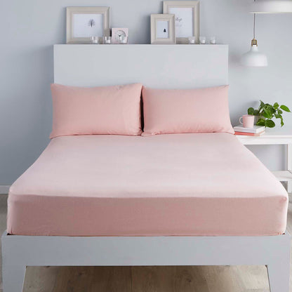 Plain Dyed 32cm Deep Fitted Bed Sheet in Blush
