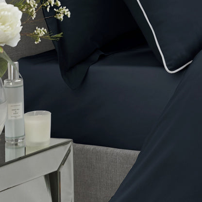 Plain Dyed 32cm Deep Fitted Bed Sheet in Navy