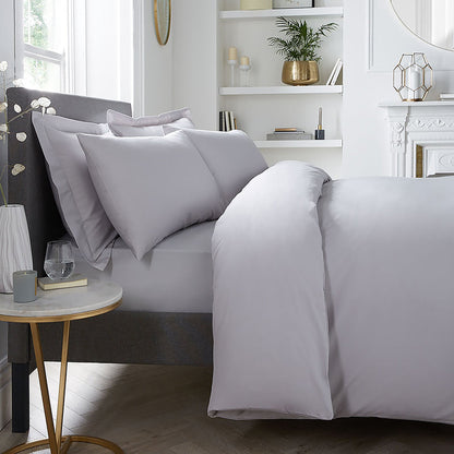 Plain Dyed 32cm Deep Fitted Bed Sheet in Silver