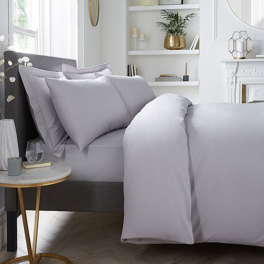 Plain Dyed 32cm Deep Fitted Bed Sheet in Silver