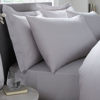 Plain Dyed 32cm Deep Fitted Bed Sheet in Silver