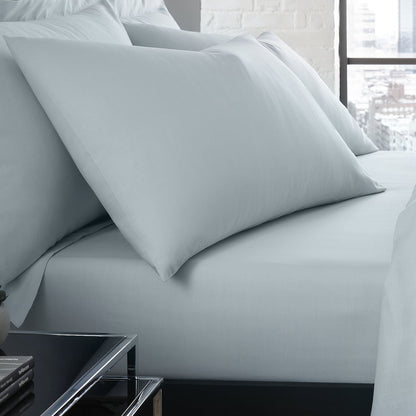 Plain Dyed Pair of Housewife Pillowcases in Duck Egg