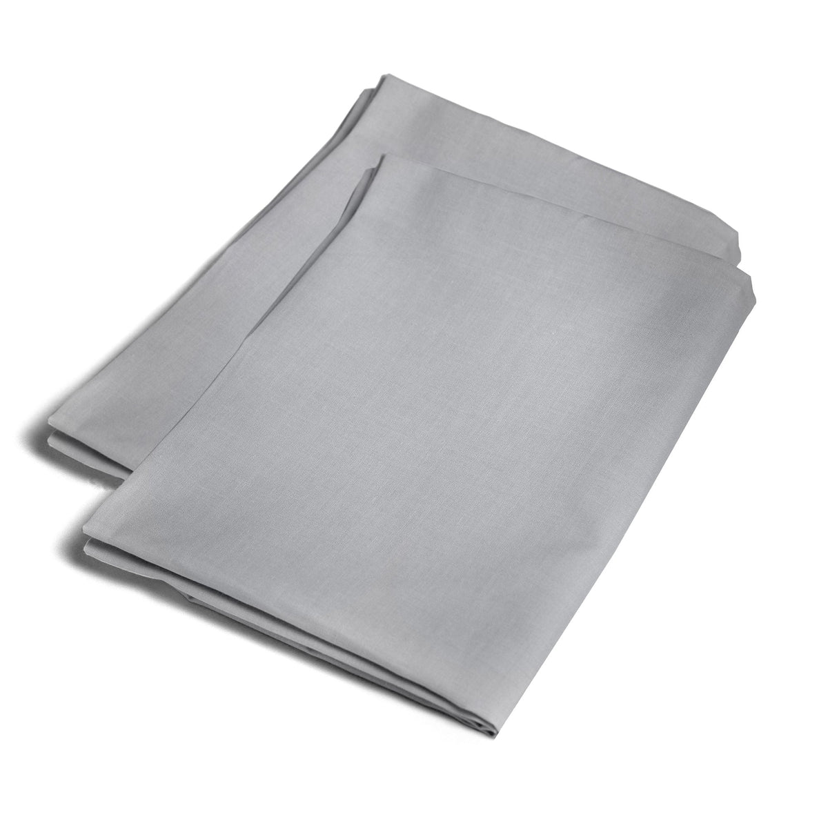 Plain Dyed Pair of Housewife Pillowcases in Silver