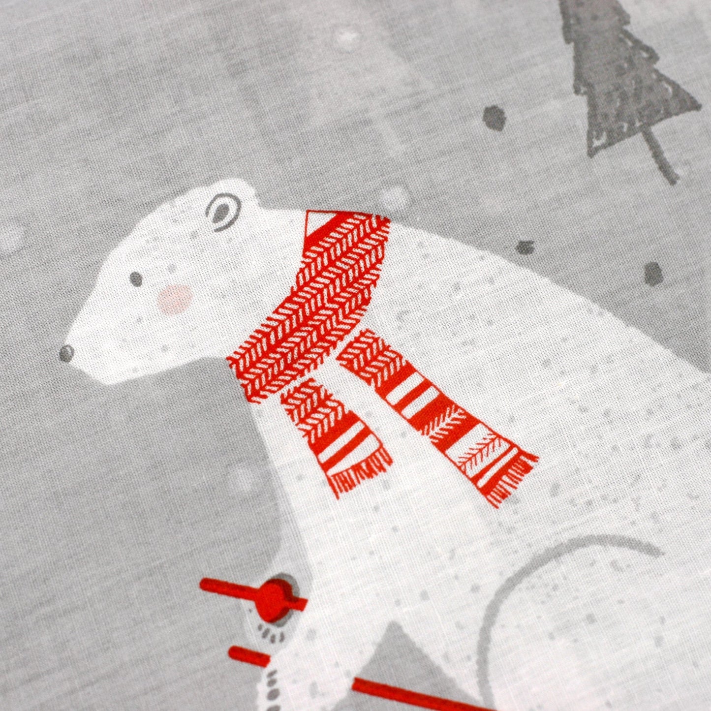 Polar Bears Christmas Duvet Cover Set in Silver