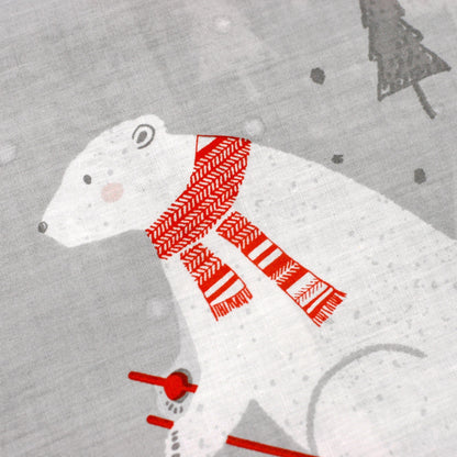 Polar Bears Christmas Duvet Cover Set in Silver