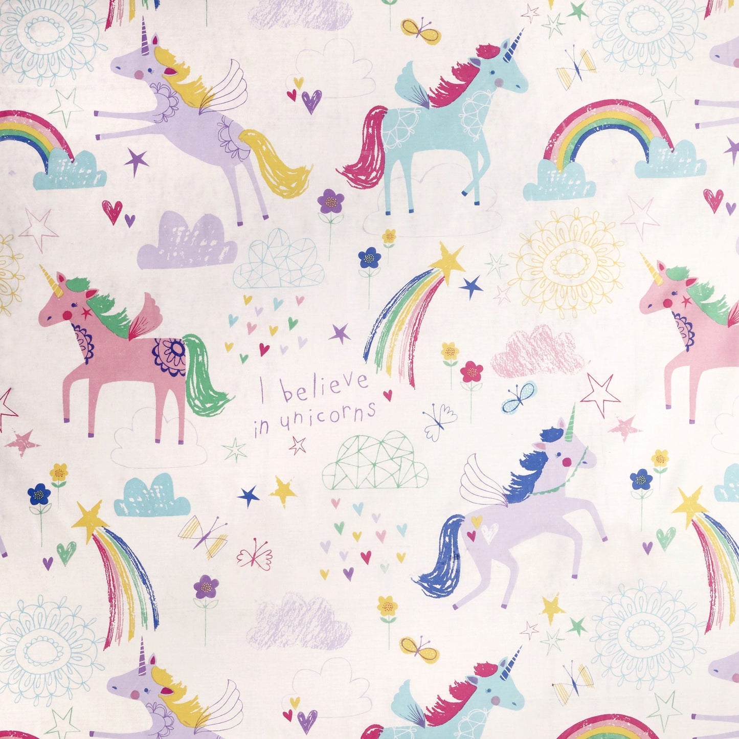 Rainbow Unicorn Duvet Cover Set in Multicolour