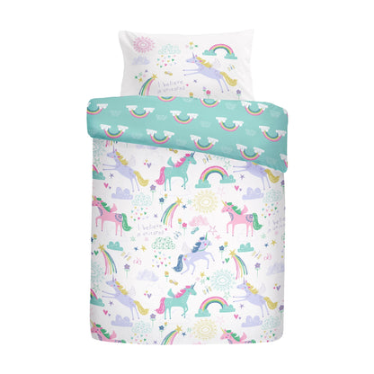 Rainbow Unicorn Duvet Cover Set in Multicolour