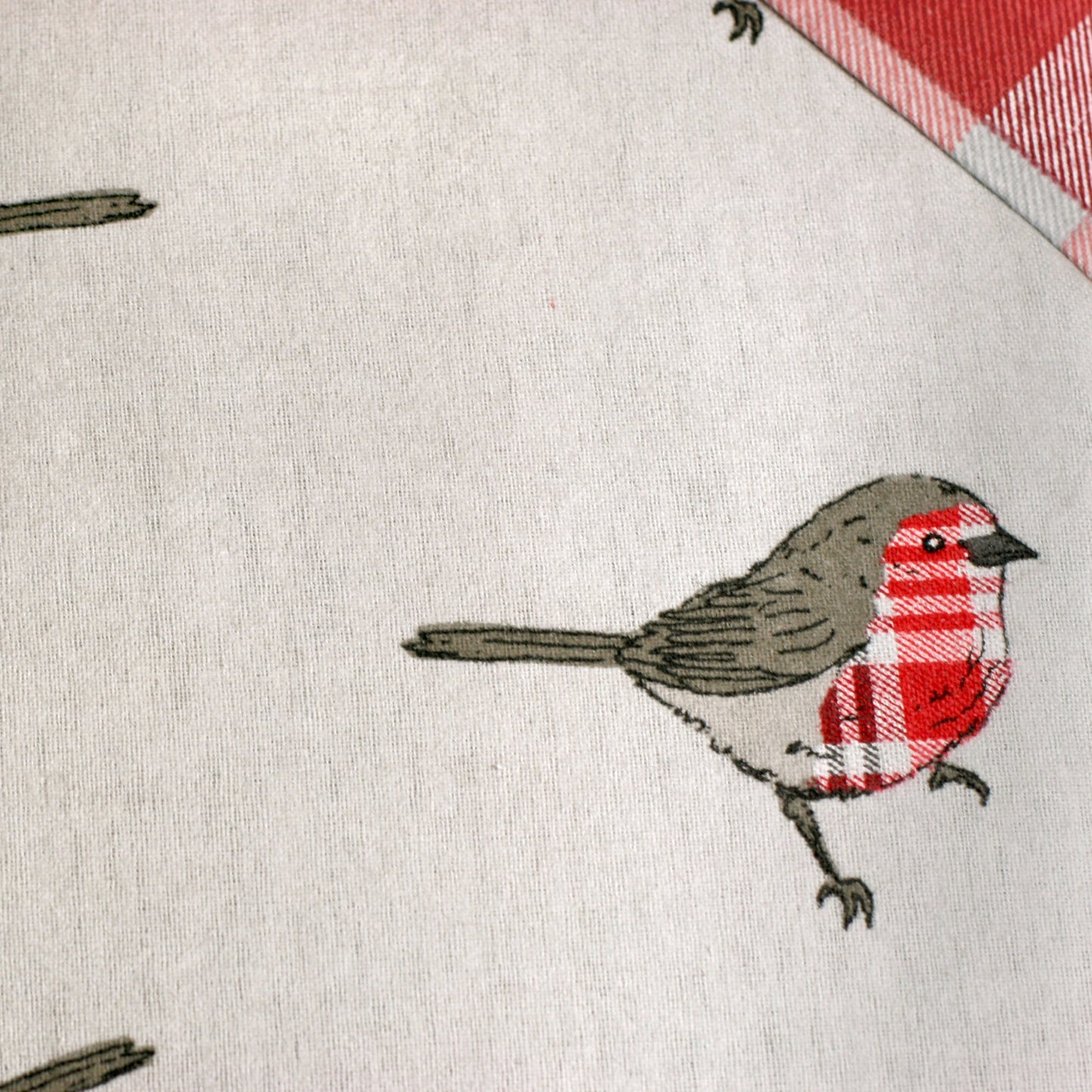 Robin Christmas Duvet Cover Set in Red