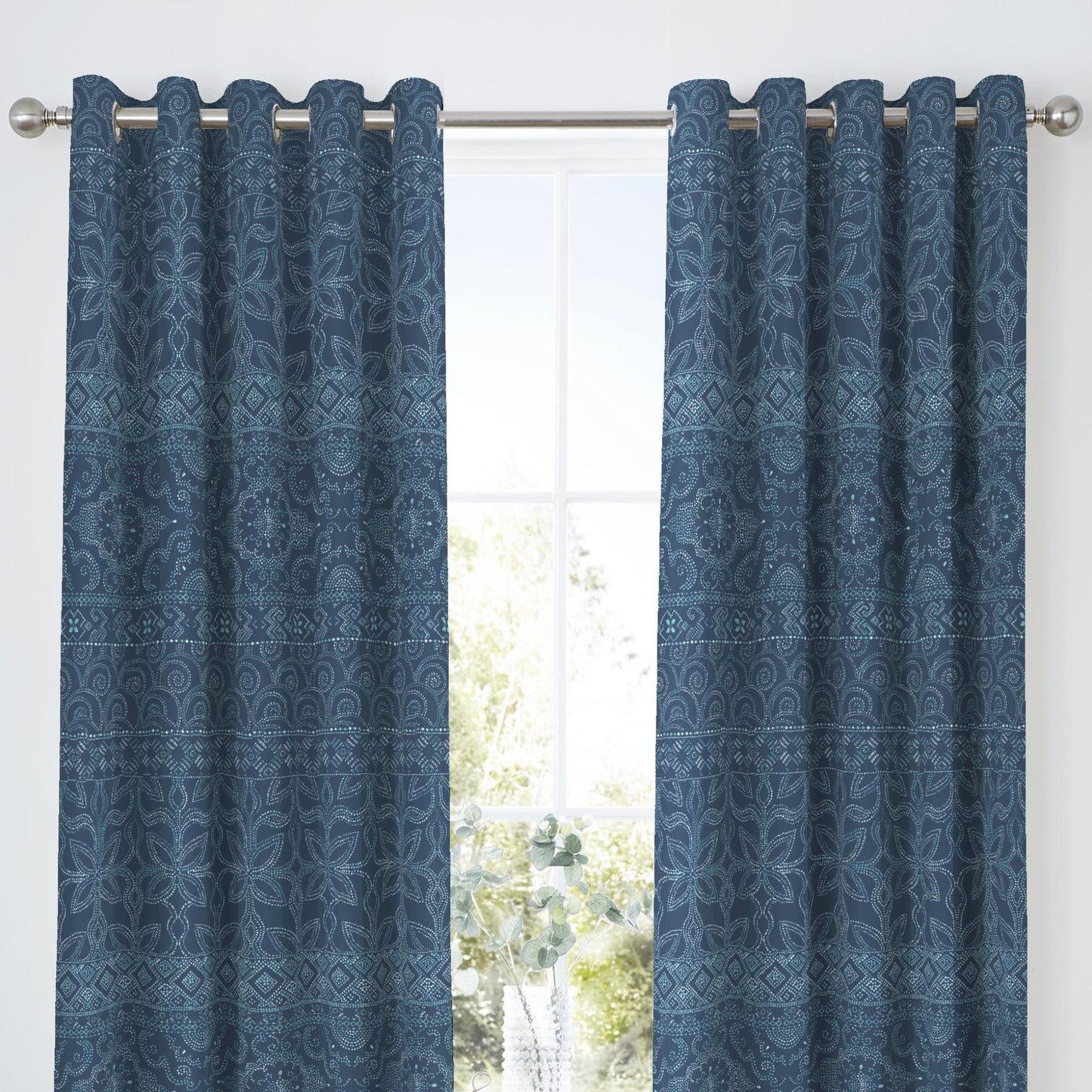 Rohini Eyelet Curtains in Blue
