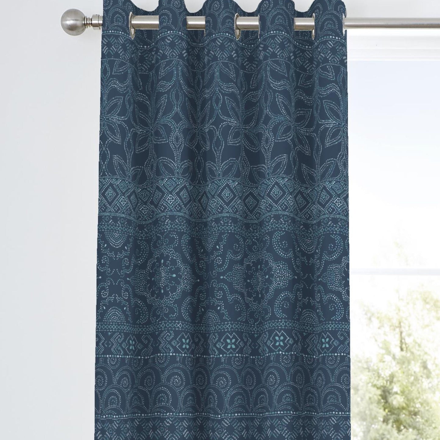 Rohini Eyelet Curtains in Blue