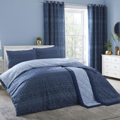 Rohini Eyelet Curtains in Blue