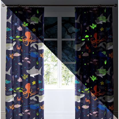 Sea Life Pencil Pleat Curtains in Multicolour