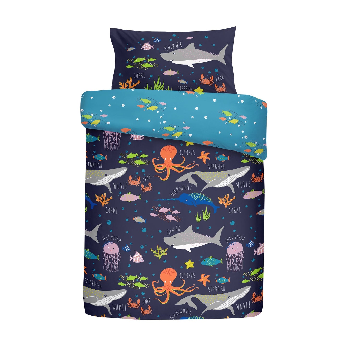 Sea Life Duvet Cover Set in Multicolour