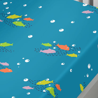 Sea Life Deep Fitted Bed Sheet in Multicolour