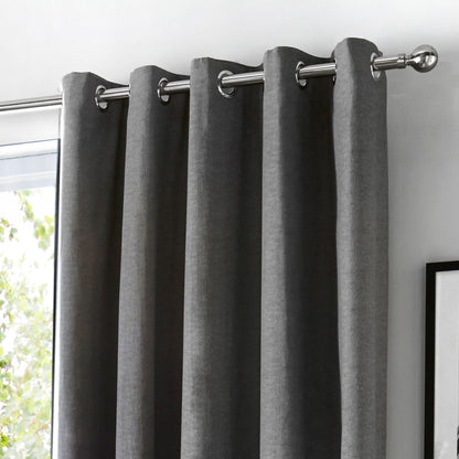 Sorbonne Eyelet Curtains in Charcoal