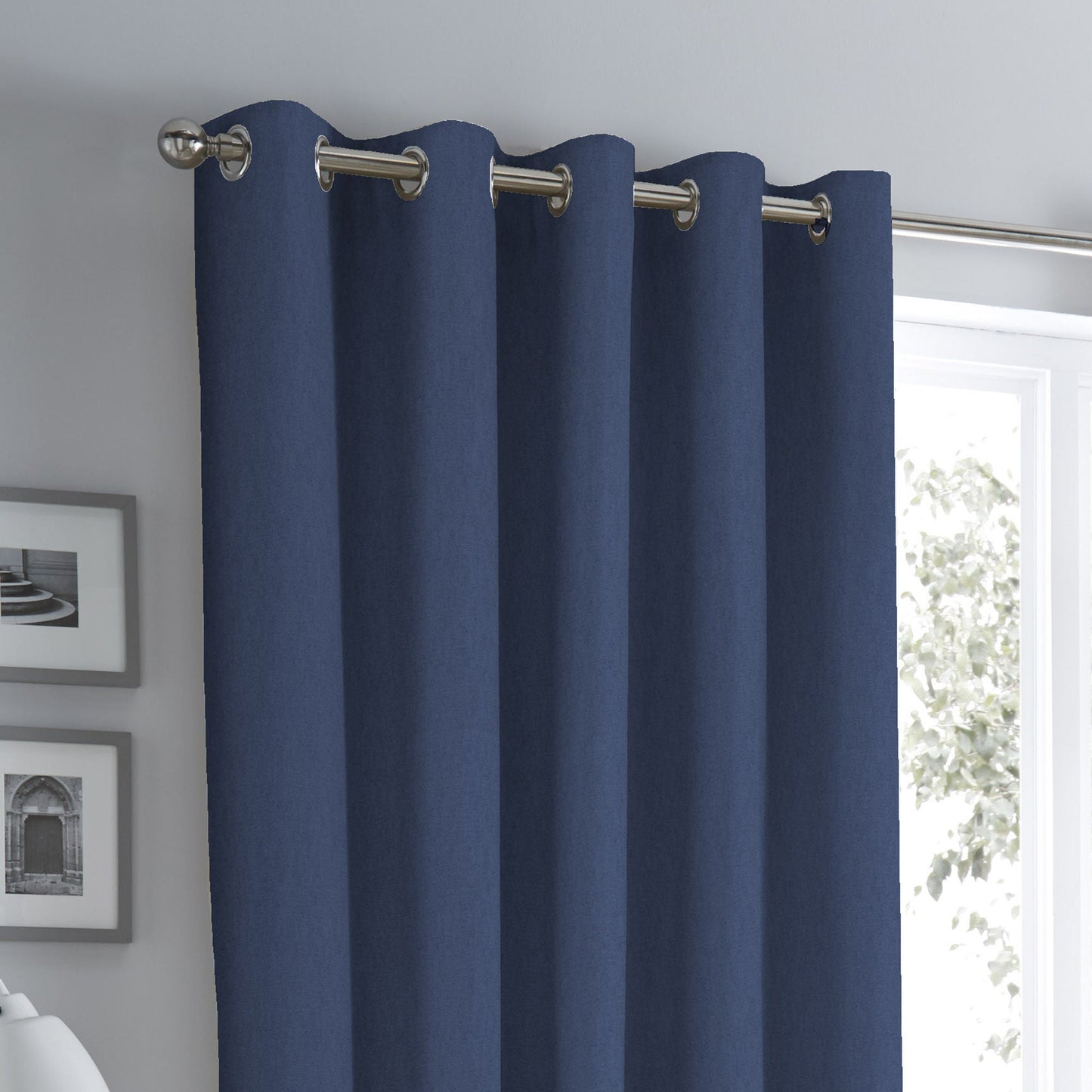 Sorbonne Eyelet Curtains in Navy
