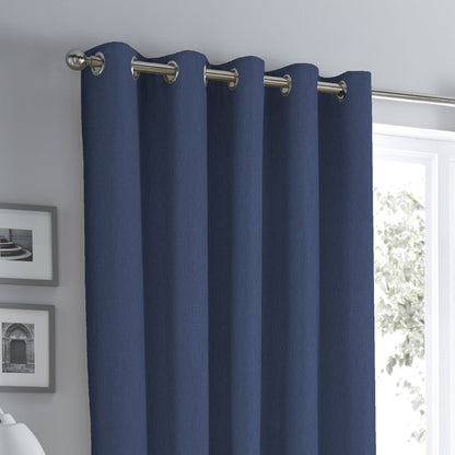 Sorbonne Eyelet Curtains in Navy