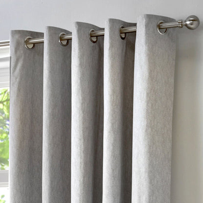 Sorbonne Eyelet Curtains in Silver