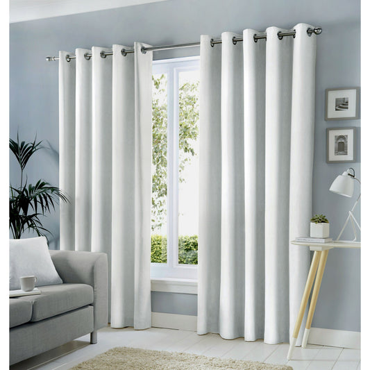 Sorbonne Eyelet Curtains in White
