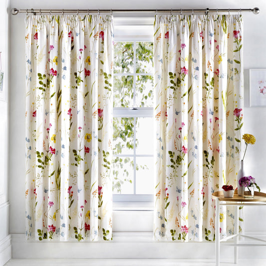 Spring Glade Pencil Pleat Curtains in Multicolour