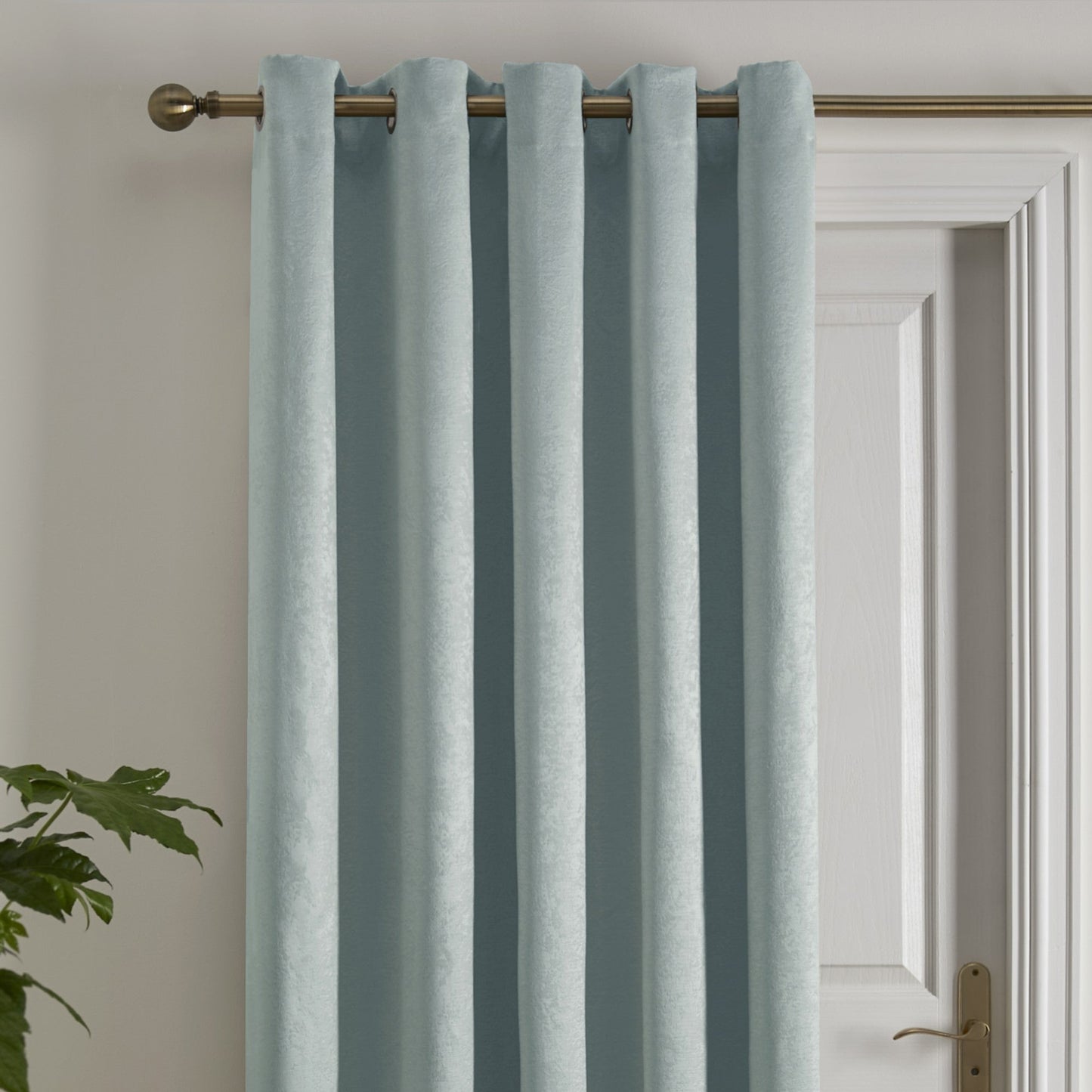 Strata Eyelet Single Panel Door Curtain in Duck Egg