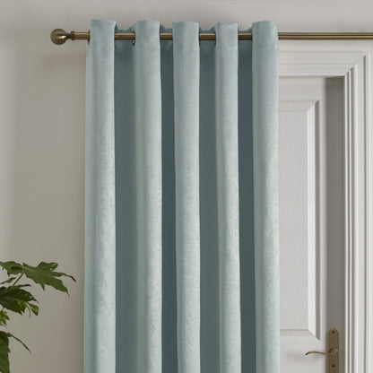 Strata Eyelet Single Panel Door Curtain in Duck Egg