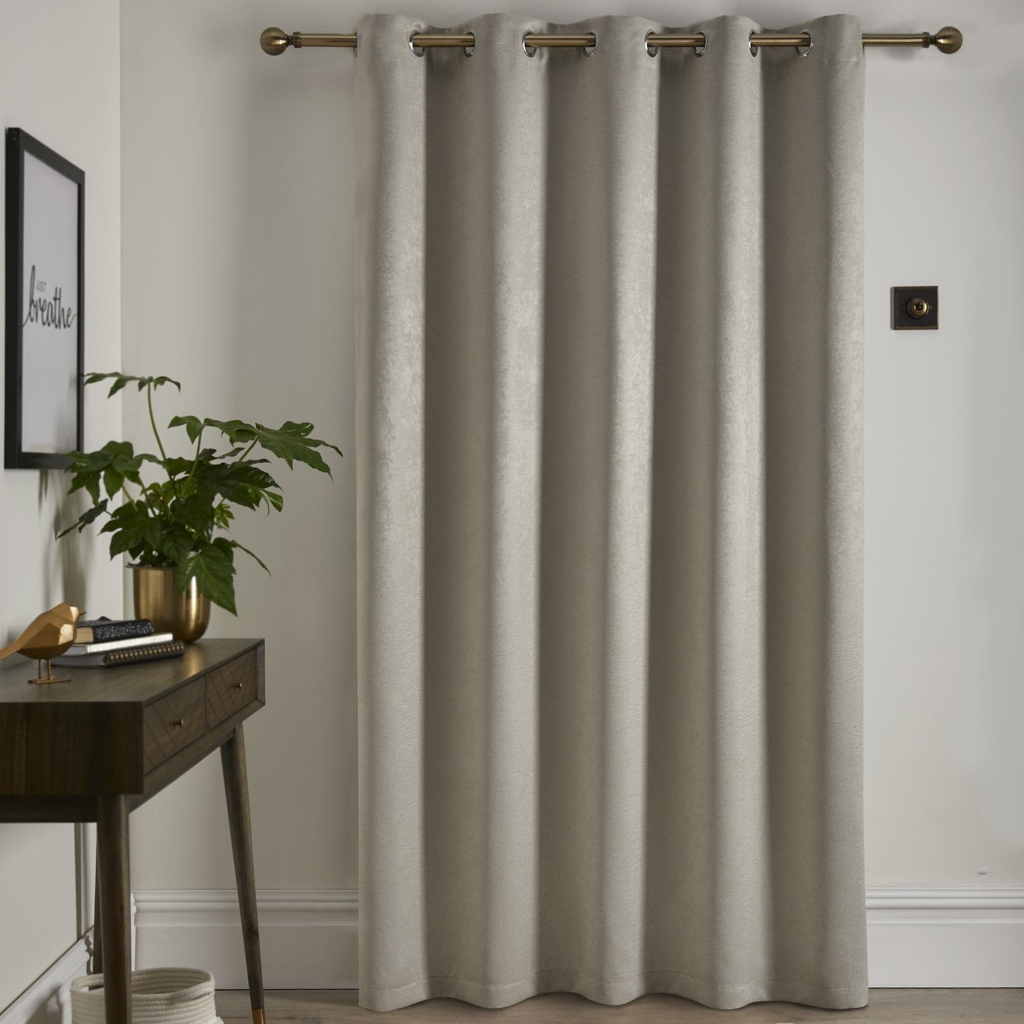 Strata Eyelet Single Panel Door Curtain in Natural
