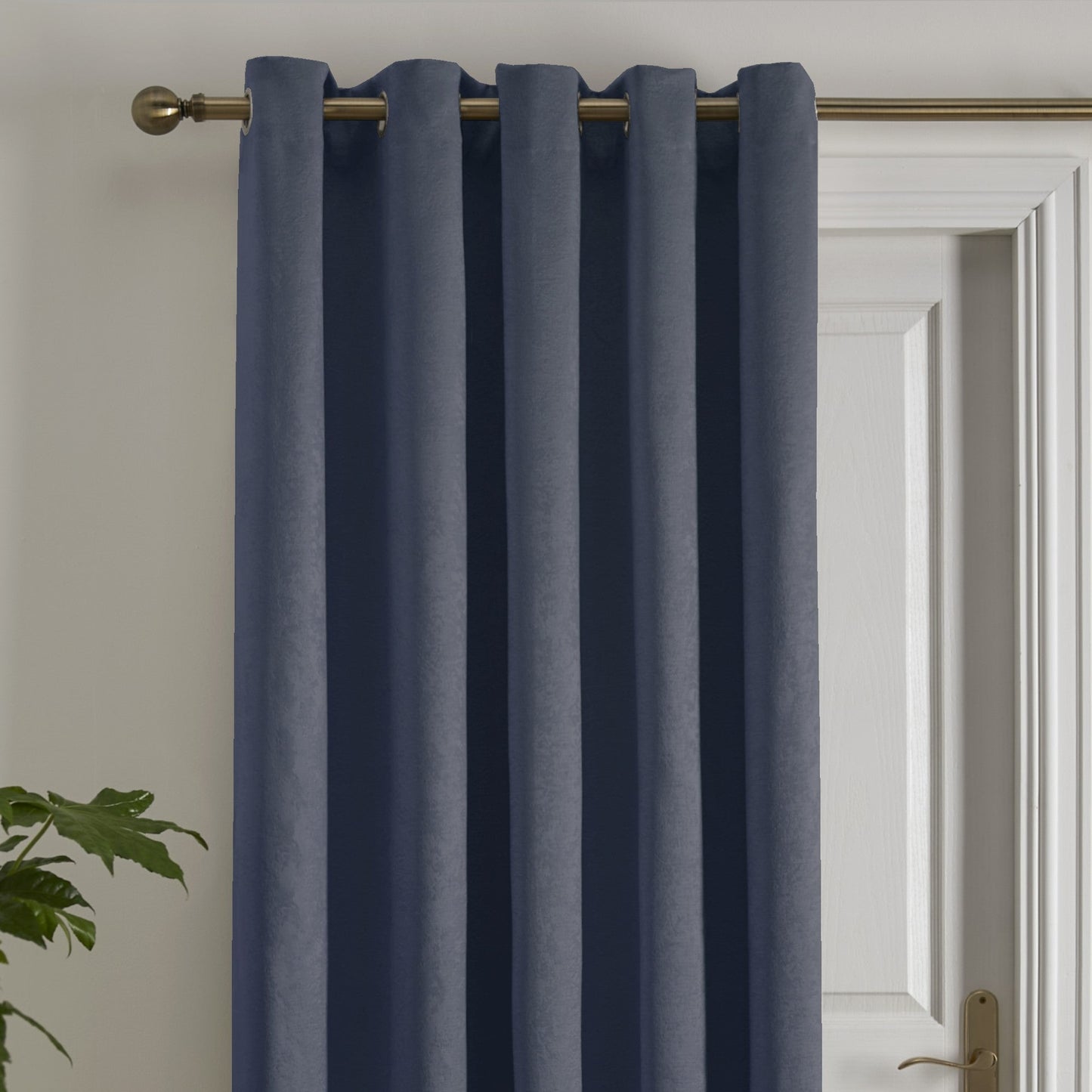 Strata Eyelet Single Panel Door Curtain in Navy