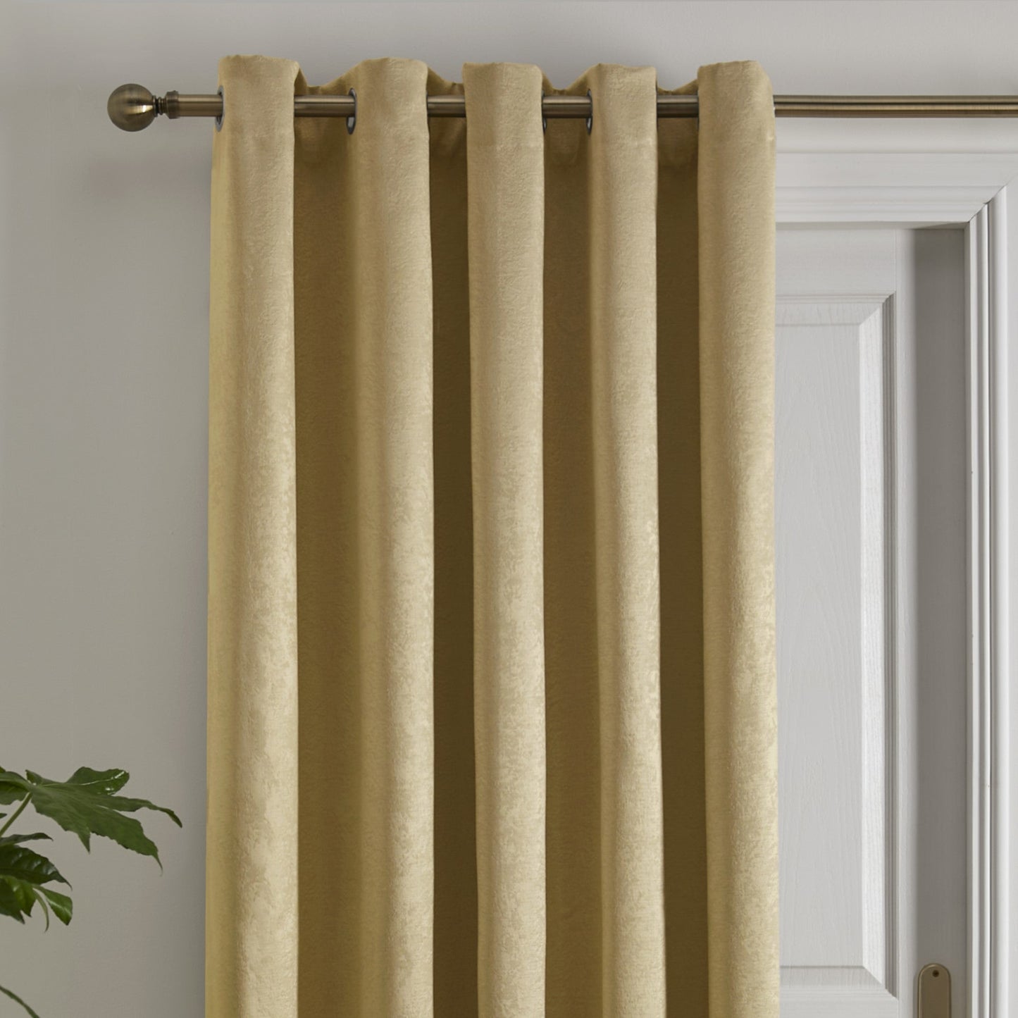 Strata Eyelet Single Panel Door Curtain in Ochre